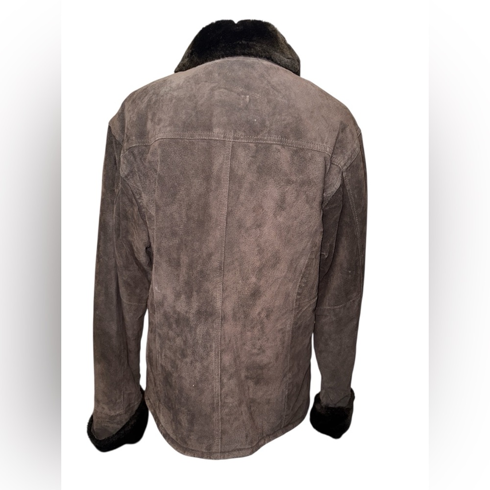 Women’s Adler Collection Brown Suede LeatherJacket with Faux Fur Trim #223 - Picture 2 of 6